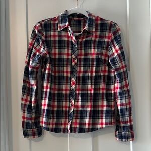 Forever 21 Red and Blue Plaid Button Down Shirt